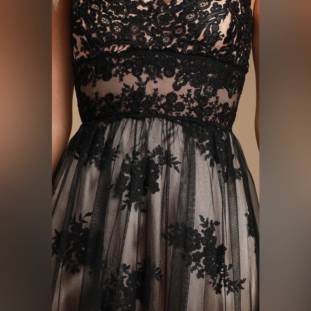NWT Lulus Utter Elegance Black Embroidered Lace Maxi Dress​ Women’s XS MRSP $108 - Picture 5 of 8